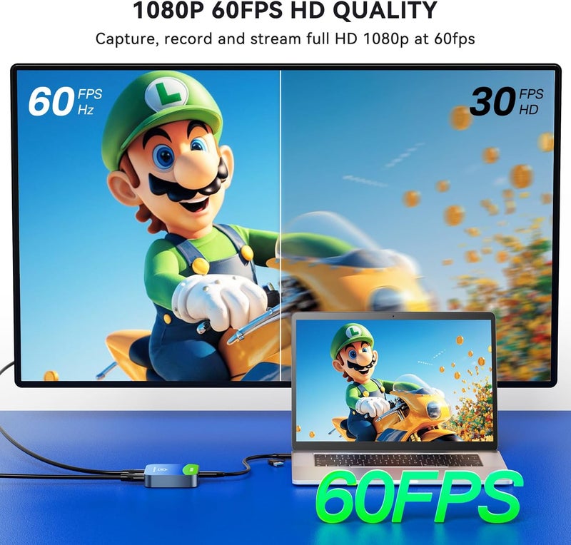 VANGREE Capture Card for Nintendo Switch, 4K Audio Video Capture Card, USB C 3.0 1080P 60FPS HDMI Recorder for Gaming/Live Streaming/Video Conference, Works for Nintendo Switch 2/PS5/Xbox/OBS/Camera/PC - Image 3